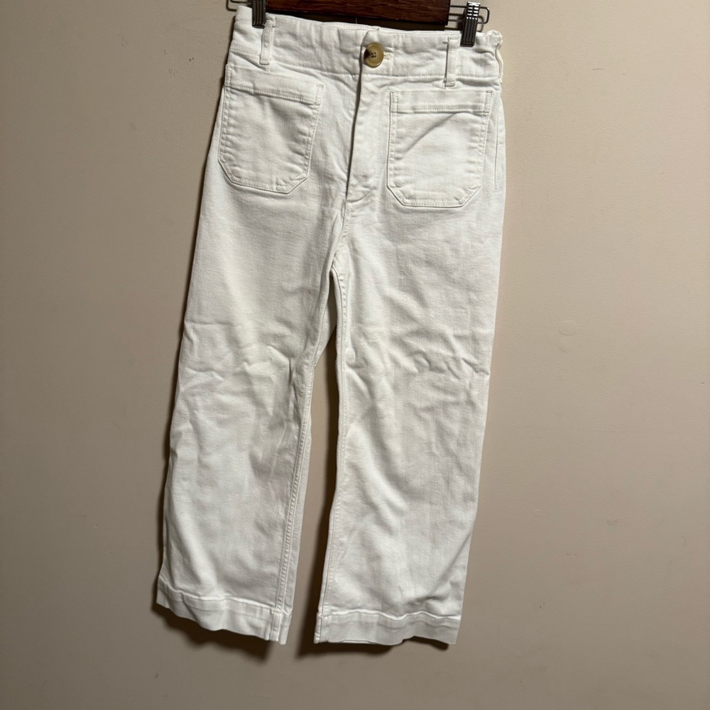 Anthropologie Crisp White Wide Leg Trousers - Picture 2 of 7